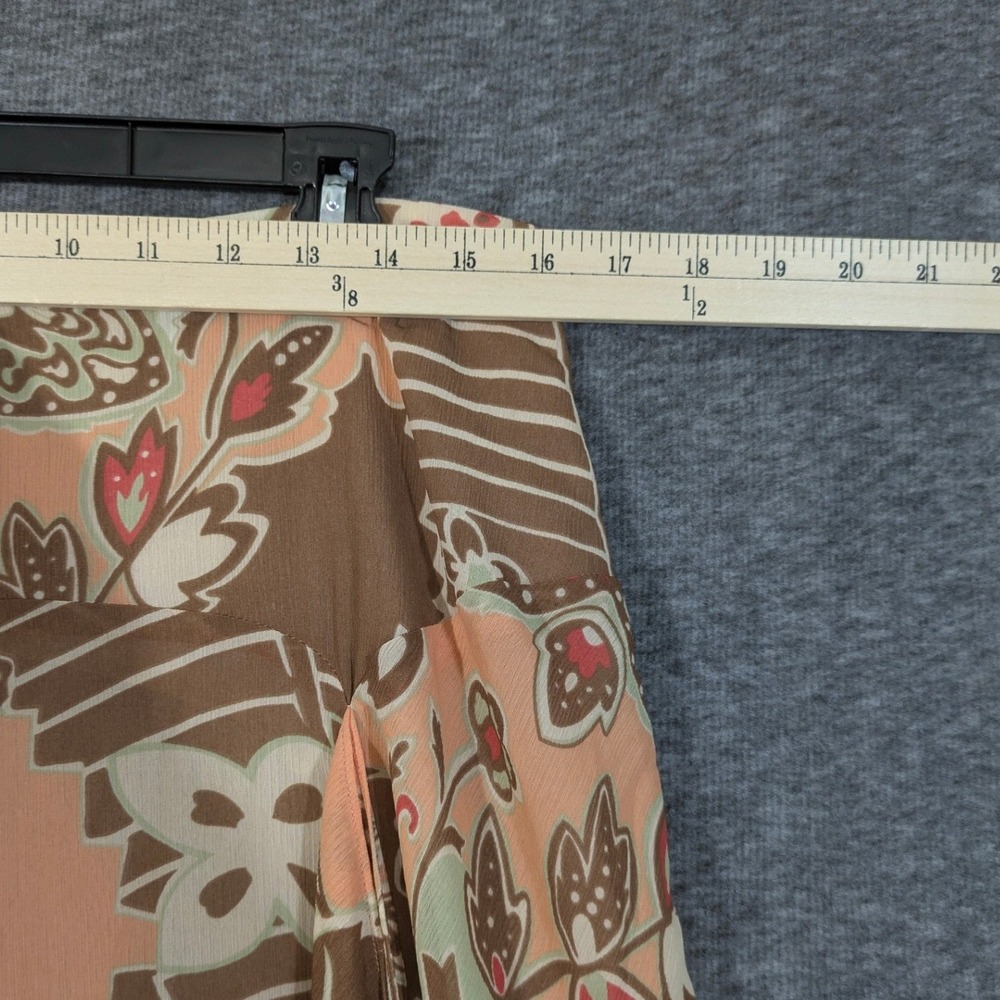 Margaret Frances Vintage Y2K Boho Floral Faux Wrap Midi Circle Skirt Size 12 - Picture 5 of 8